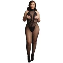 Shots-Media Le Désir Zwarte Catsuit Met Halternek Plus Size