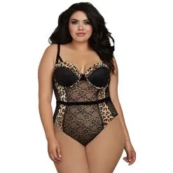Shots-Media Dreamgirl Teddy Met Luipaardprint Plus Size
