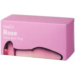 Sinful Rose Glazen Buttplug -Sexy lingerie Verkoop 26838 sinful rose glass butt plug 90 pack q100