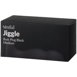 Sinful Jiggle Black Buttplug Medium -Sexy lingerie Verkoop 26916 sinful jiggle butt plug black small 90 pack q100 1 1