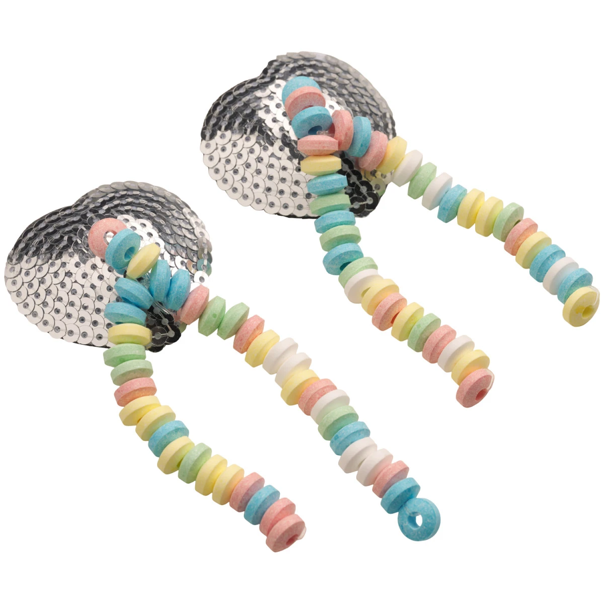 Spencer Candy Pailletten Tepelstickers Met Eetbare Kwastjes 4 Spencer Candy Pailletten Tepelstickers Met Eetbare Kwastjes - Afbeelding 2