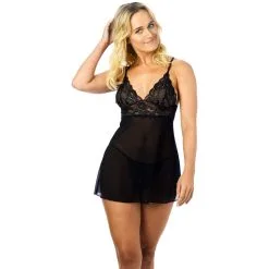 Sinful NORTIE Basil Black Babydoll Set
