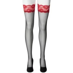 Sinful NORTIE Wilderness Hold-up Kousen Met Rode Kant 12 Sinful NORTIE Wilderness Hold-up Kousen Met Rode Kant -Sexy lingerie Verkoop 27159 nortie wilderness selvsiddende stromper med rod blonde 04 product q100