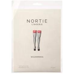 Sinful NORTIE Wilderness Hold-up Kousen Met Rode Kant Plus Size -Sexy lingerie Verkoop 27162 nortie wilderness selvsiddende stromper med rod blonde plus size 90 pack q100