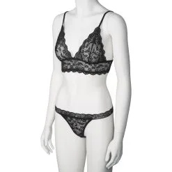 Sinful NORTIE Bay Leaf Black BH Set -Sexy lingerie Verkoop 27167 nortie bay leaf bh og trusse saet 05 product q100