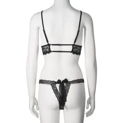 Sinful NORTIE Bay Leaf Black BH Set -Sexy lingerie Verkoop 27167 nortie bay leaf bh og trusse saet 06 product q100