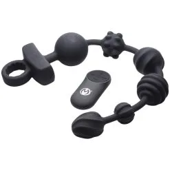 XR Brands Master Series Dark Rattler Vibrerende Anale Kralen Met Afstandsbediening