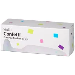 Sinful Confetti Buttplug Medium -Sexy lingerie Verkoop 27537 sinful confetti butt plug medium 11 cm 90 pack q100