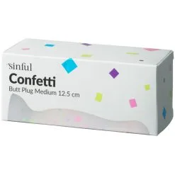 Sinful Confetti Buttplug Medium -Sexy lingerie Verkoop 27540 sinful confetti butt plug medium 12 5 cm 90 pack q100