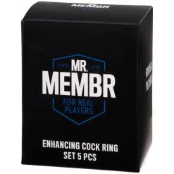 Sinful MR.MEMBR Enhancing Cockring Set 5 Stuks -Sexy lingerie Verkoop 27547 mr membr enhancing cock ring set 5 pcs 90 pack q100