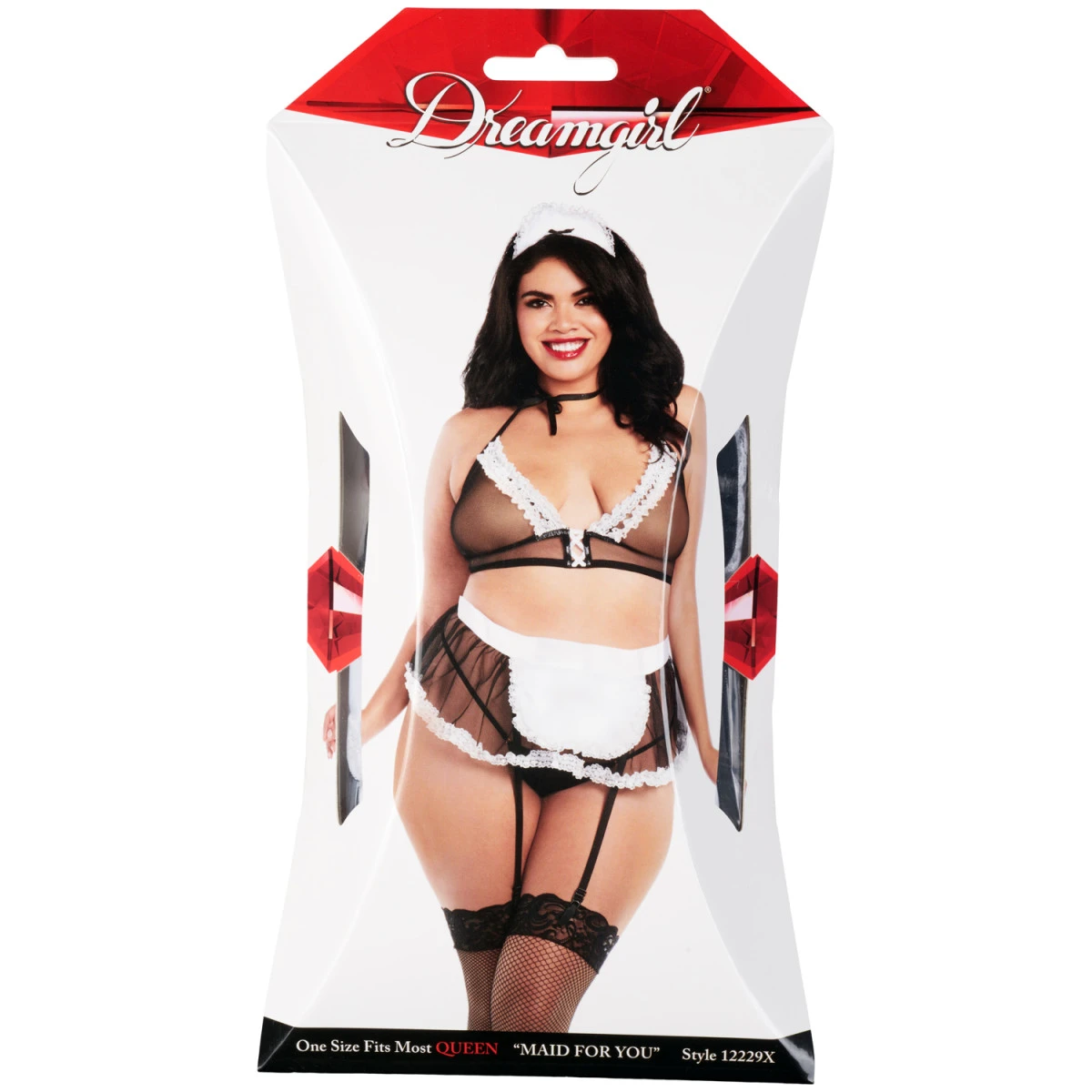 Dreamgirl Maid For You Mesh Dienstmeisjes Kostuum Plus Size 5 Dreamgirl Maid For You Mesh Dienstmeisjes Kostuum Plus Size - Afbeelding 3