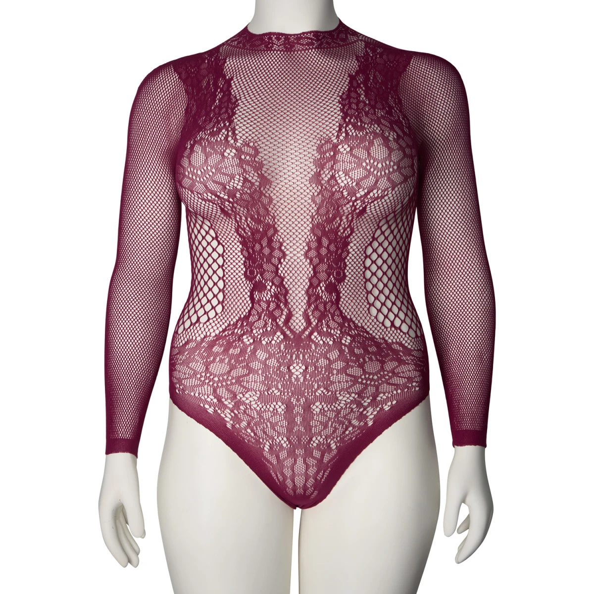 Sinful NORTIE Clover Bordeaux Kruisloze Bodystocking Plus Size 6 Sinful NORTIE Clover Bordeaux Kruisloze Bodystocking Plus Size - Afbeelding 4