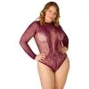 Sinful NORTIE Clover Bordeaux Kruisloze Bodystocking Plus Size -Sexy lingerie Verkoop 27661 nortie clover crotchless bordeaux bodystocking plus size 00131 model q100 1