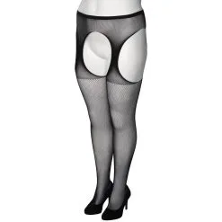 Sinful NORTIE Fenja Kruisloze Jarretel Panty Plus Size -Sexy lingerie Verkoop 27775 nortie fenja crotchless suspender tights plus size 05 product q100