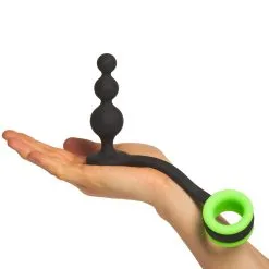 Shots Ouch! Glow In The Dark Beaded Buttplug Met Cockring -Sexy lingerie Verkoop 27817 ouch glow in the dark butt plug with cock ring 50 hand q100