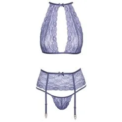 Orion Kissable Lavender Halternek BH En Jarretel Set -Sexy lingerie Verkoop 28055 kissable lavender halterneck bra and suspender set 03 product q100 1